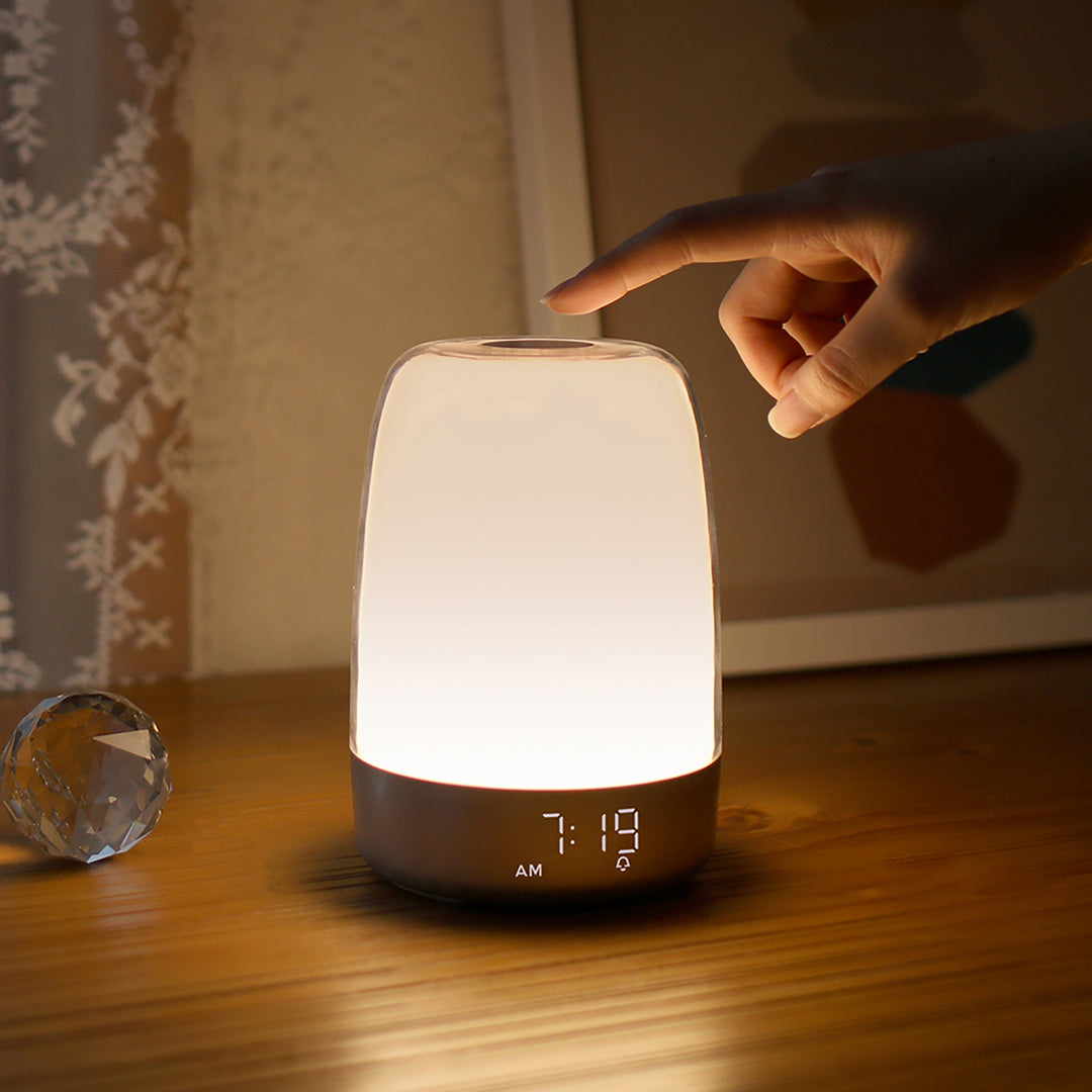 RiddiaSleep Sunrise Alarm Night Light – Auto-Dimming White LED, Dusk-to-Dawn Simulation For Bedrooms, No App Needed