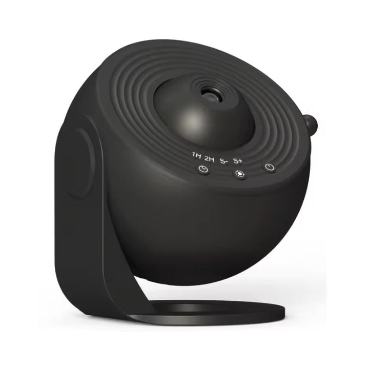 Black 4K star projector with compact, modern design on stand