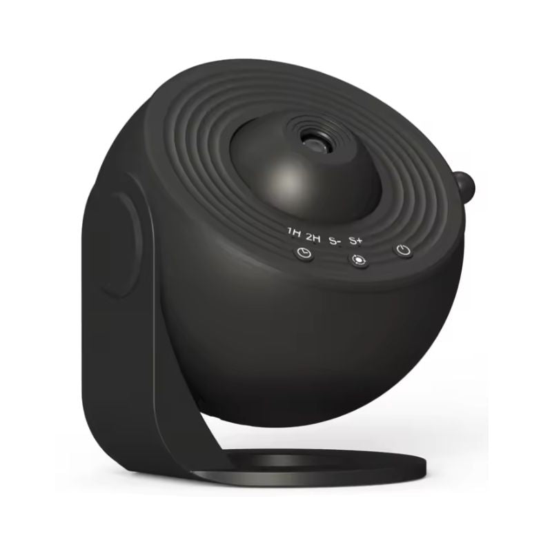 Black 4K star projector with compact, modern design on stand