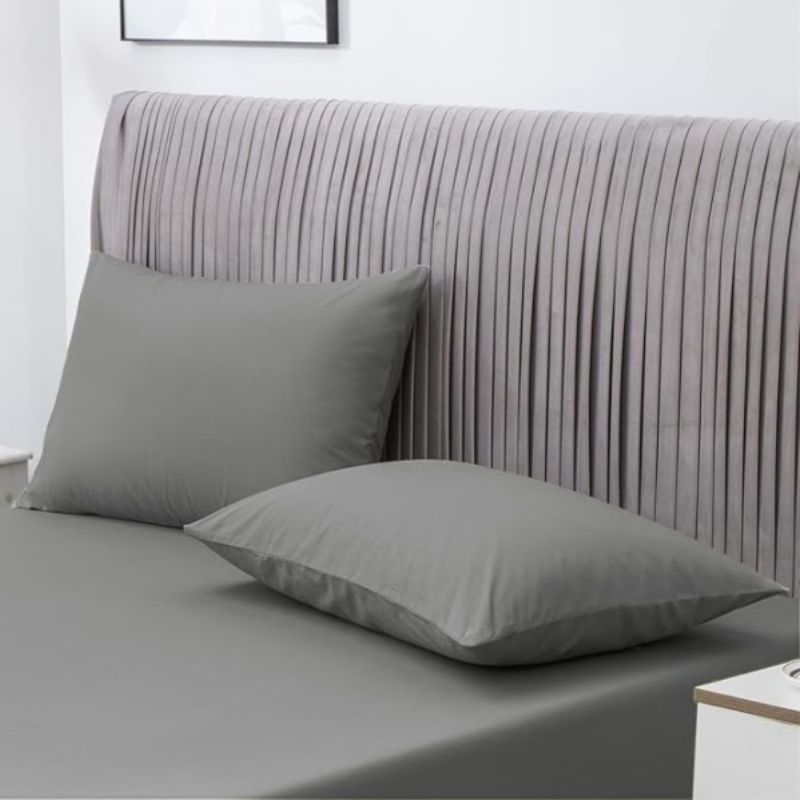 Grey stripes organic grounding pillowcase - Restora Dream