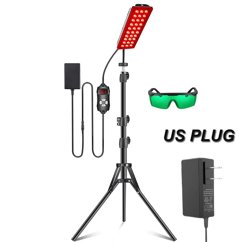 Red light therapy lamp with remote control for customizable wellness treatments