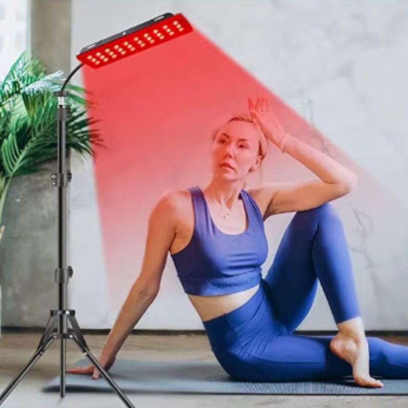 Red light therapy lamp with adjustable stand for sleep and pain relief